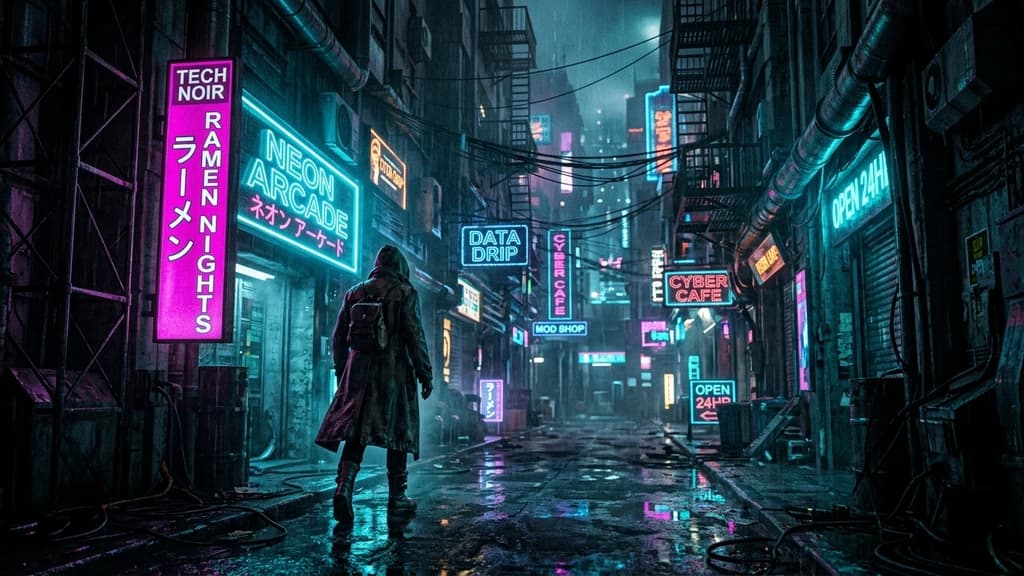 Neon Cyberpunk scene example